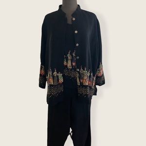 Citron 3 piece silk suit